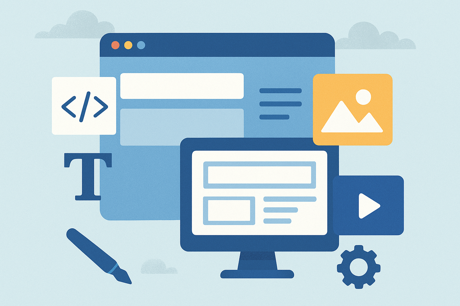 web design elements on display